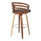 Armen Living Jayden 26" Counter Height Swivel Brown Faux Leather and Walnut Wood Bar Stool LCJYBABRWA26 - alternate 3